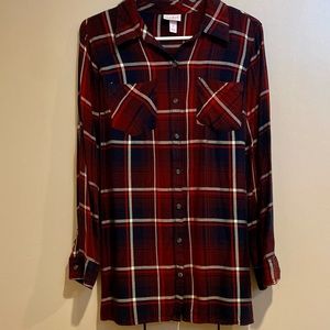 Isabell maternity long sleeve flannel blouse